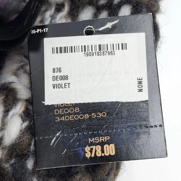 FRYE Chunky Degrade Faux‎ Fur Beanie In Violet Black OSFM NWT $79 - Picture 6 of 7
